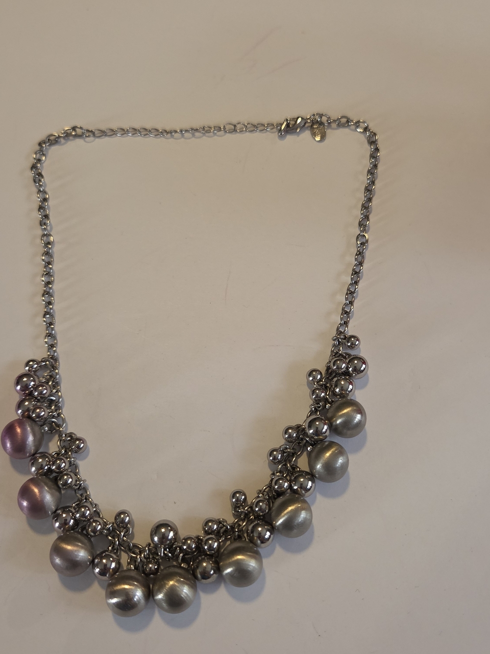 Lia Sophia Faux Pearl Cluster Necklace- Flawed